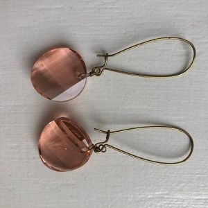 Anthropologie pale pink crystal drop earrings